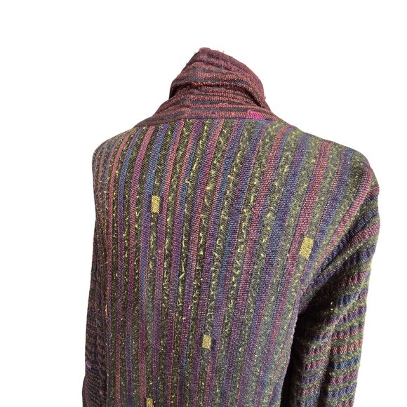 Susan Neal Handwoven Multicolor Open Front Jacket Cardigan Reversible CM2056 - Picture 14 of 16